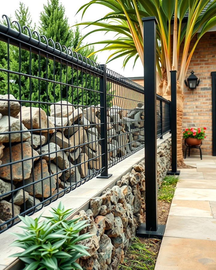 Black Gabion Fence