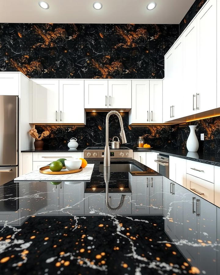 Black Galaxy Granite for a Modern Touch