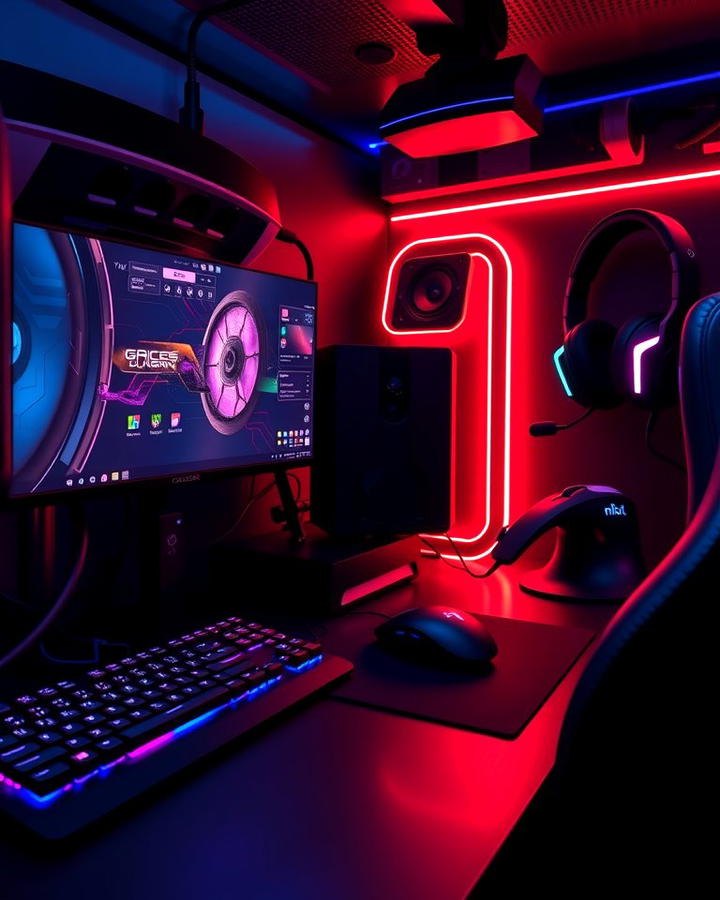 Black Gaming Accessories with RGB Highlights