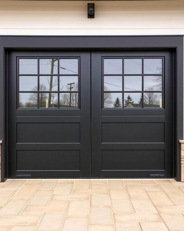 Black Garage Doors with Windows