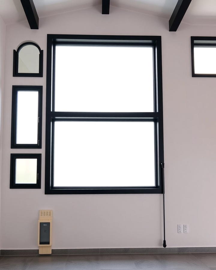 Black Garage Windows with Trim