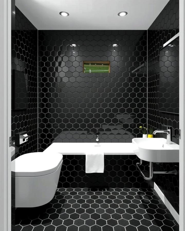 Black Hexagonal Tiles