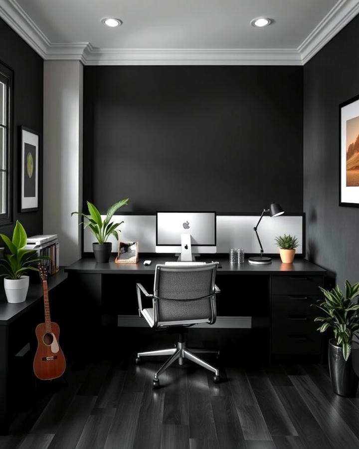 Black Home Office Wall Inspiration