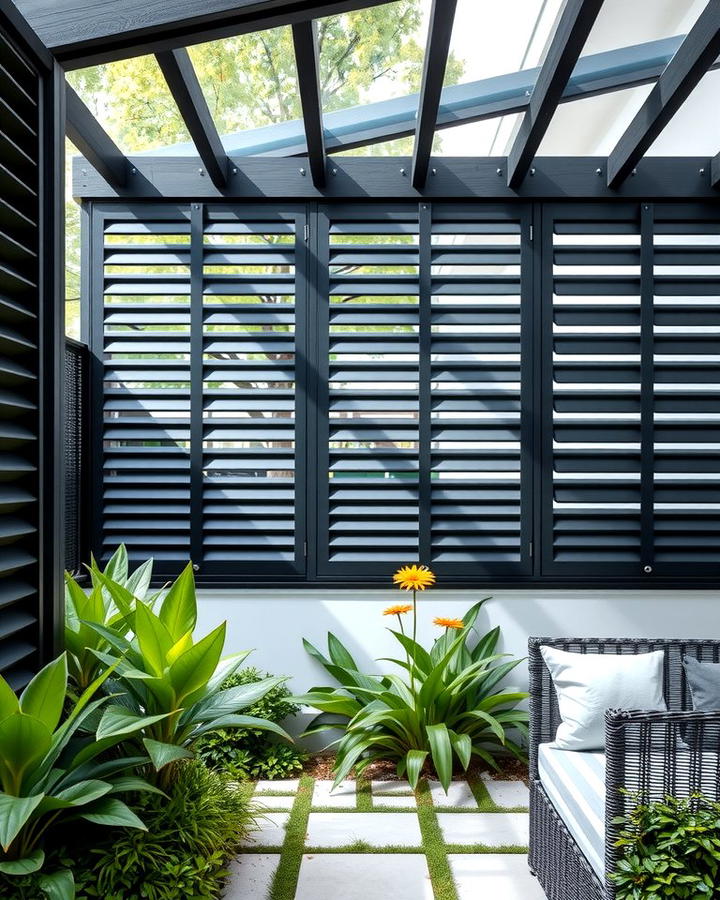 Black Louvered Fence