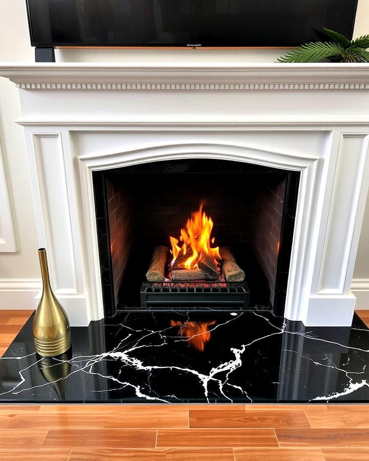 Black Marble Fireplace Hearth