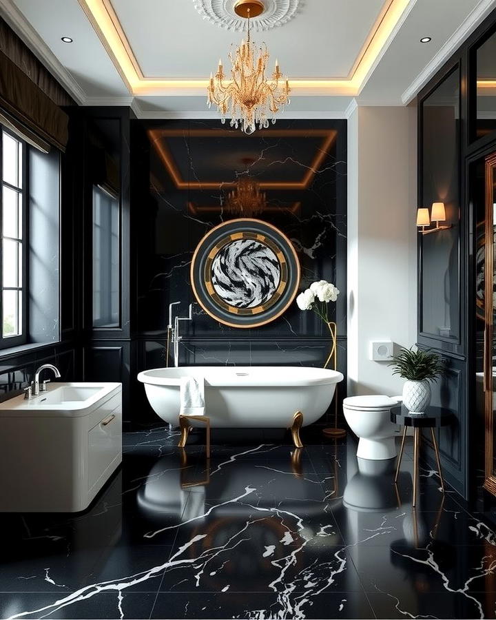 Black Marble Flooring for Timeless Elegance