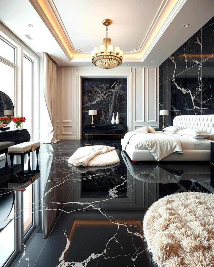 Black Marble Flooring for a Luxurious Touch