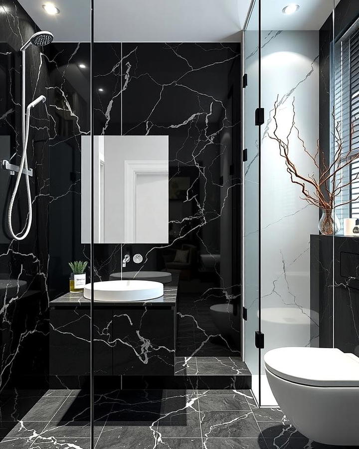 Black Marble and Glass Combinations