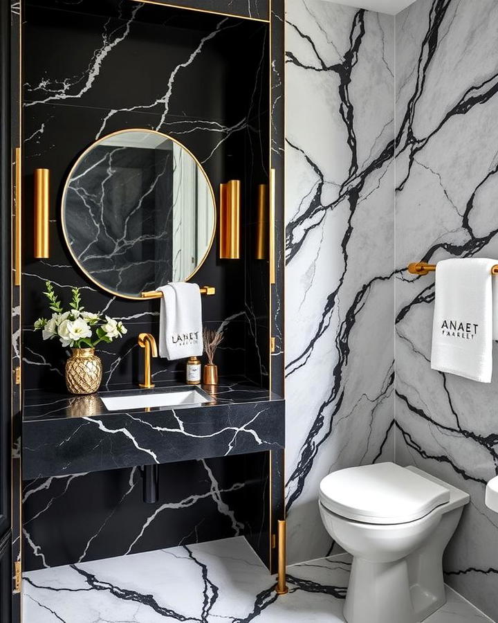 Black Marble and Gold Accents