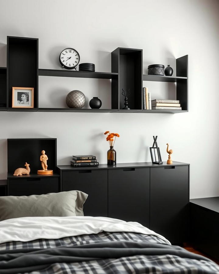 Black Matte Shelving Units