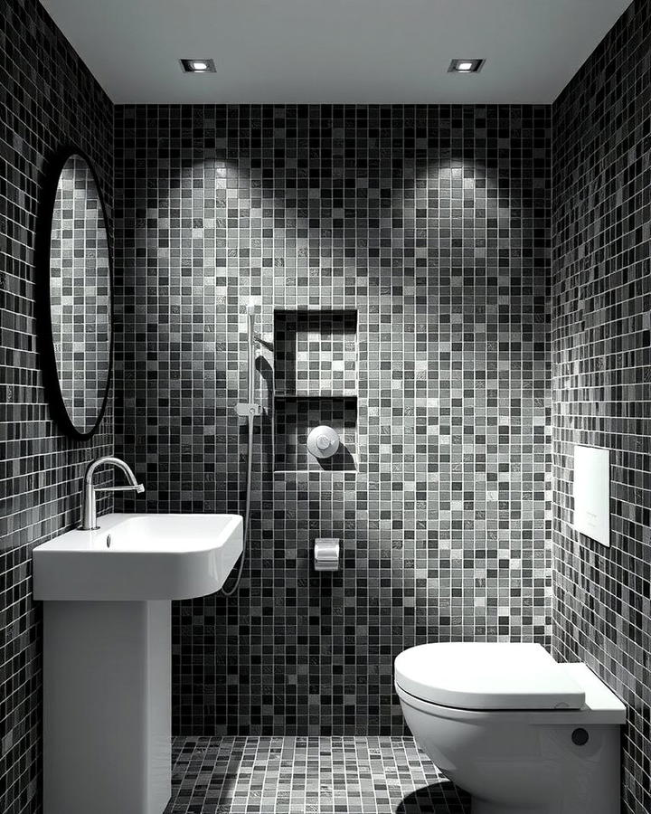 Black Mosaic Tiles for Intricate Detailing