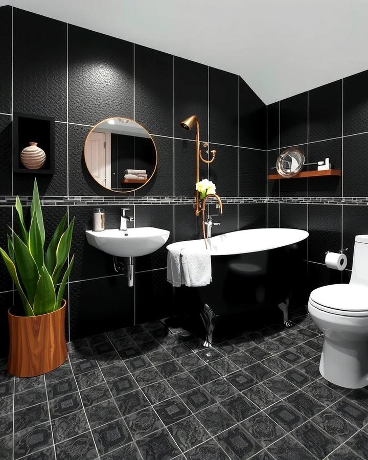 Black Mosaic Tiles for Intricate Detailing