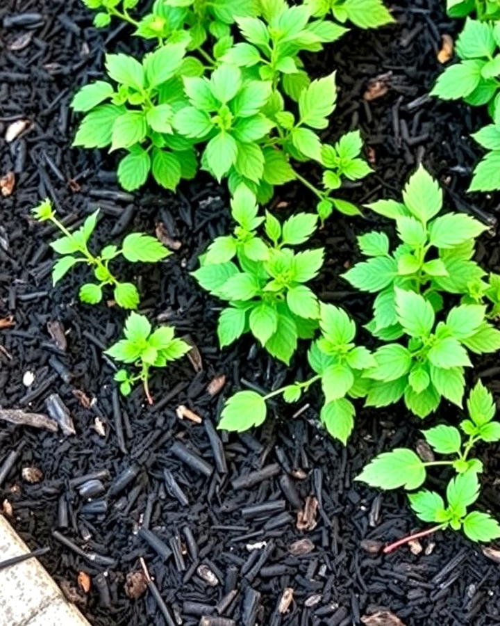 Black Mulch for Herb Gardens