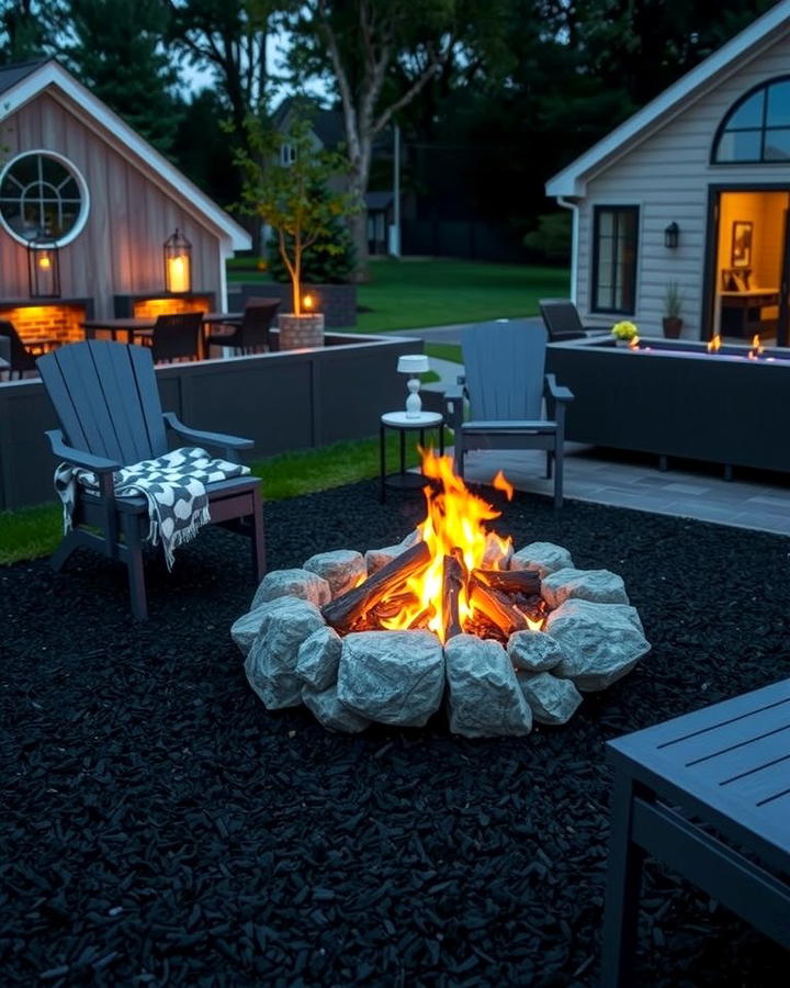 Black Mulch for Outdoor Fire Pit Areas