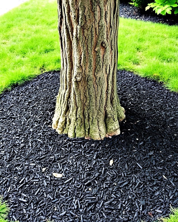 Black Mulch for Tree Base Accents