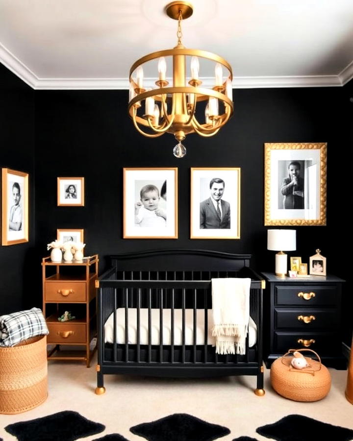 Black Nursery With Gold Accents