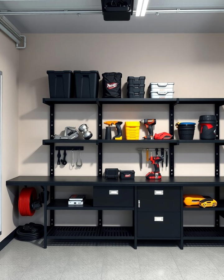 Black Open Shelving Units