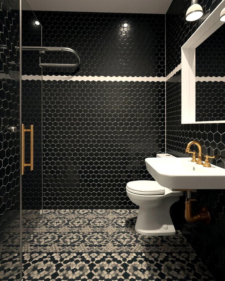 Black Penny Tiles for Vintage Charm