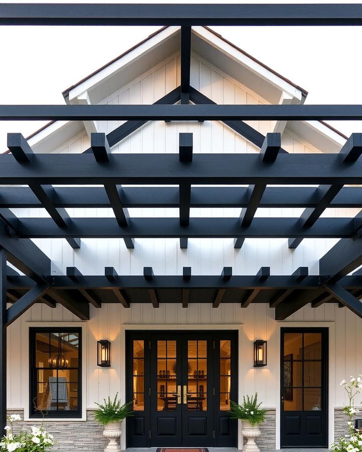 Black Pergola Over the Entrance