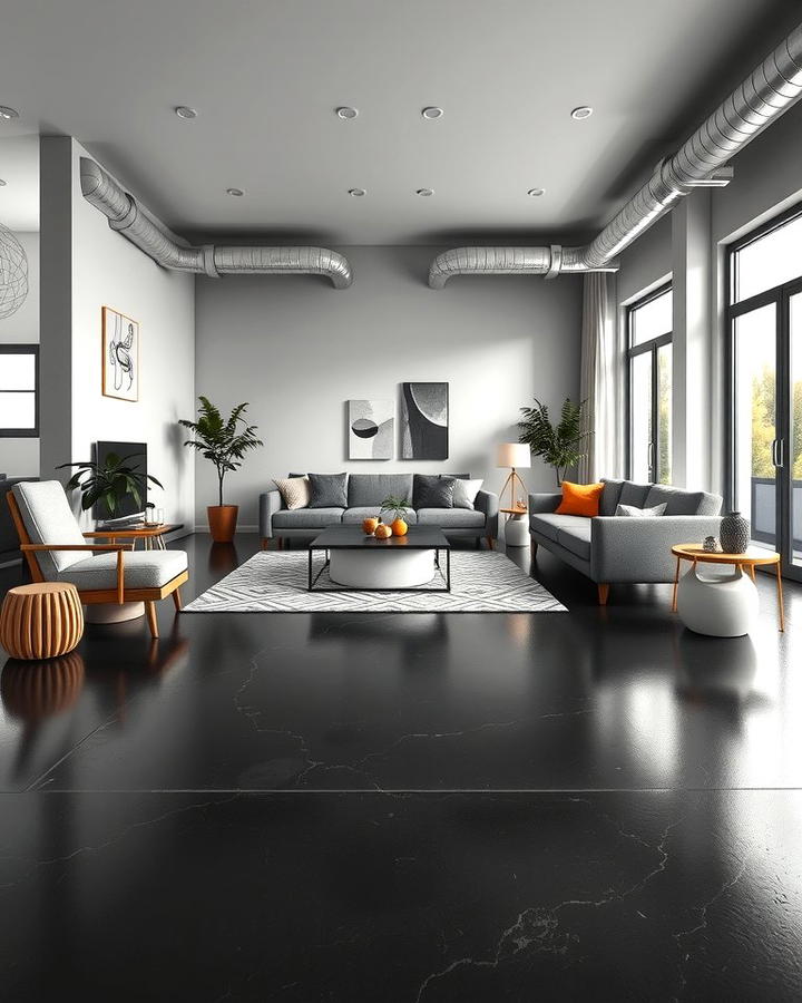 Black Polished Concrete Floors