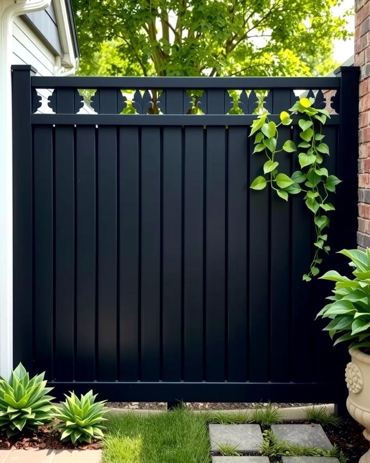 Black Privacy Fence with Lattice Top