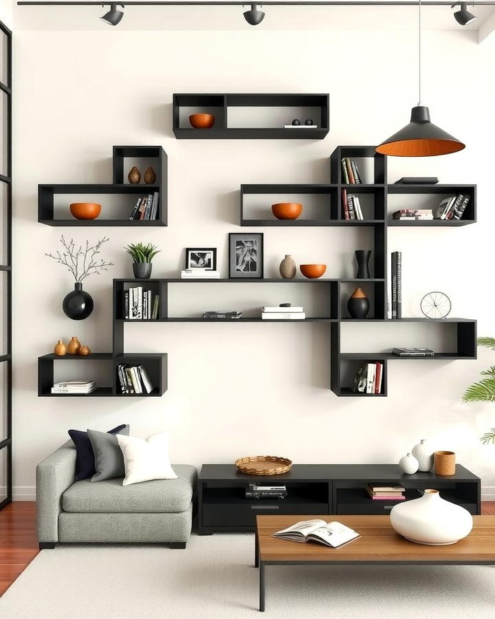 Black Shelving Units