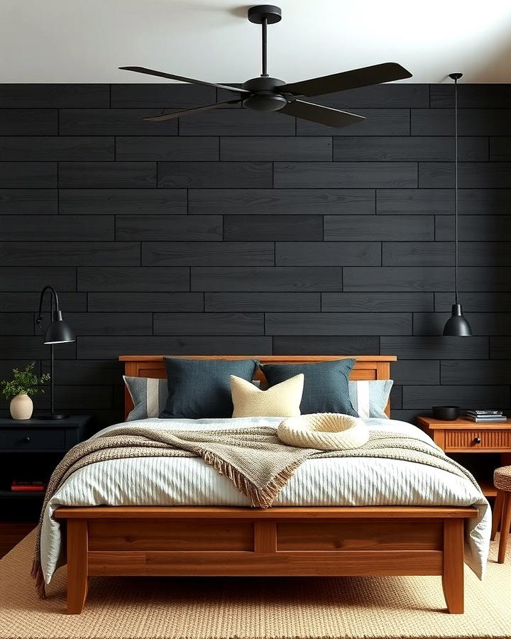 Black Shiplap Accent Wall