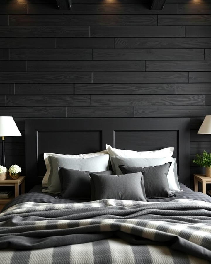 Black Shiplap Headboard