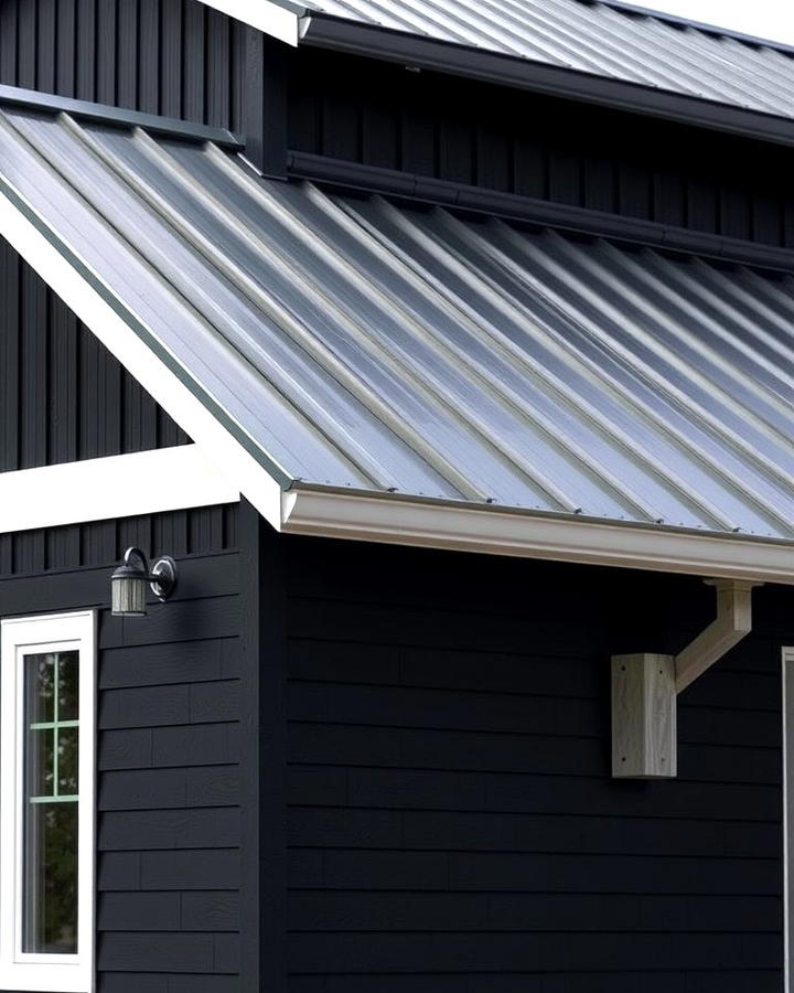 Black Siding with Metal Roofing