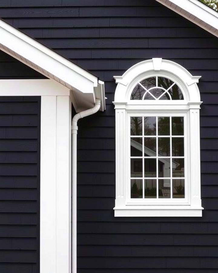 Black Siding with White Trim