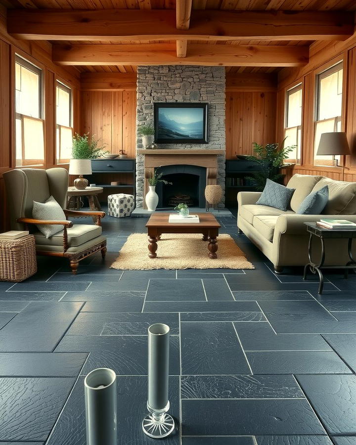 Black Slate Flooring for a Rustic Feel