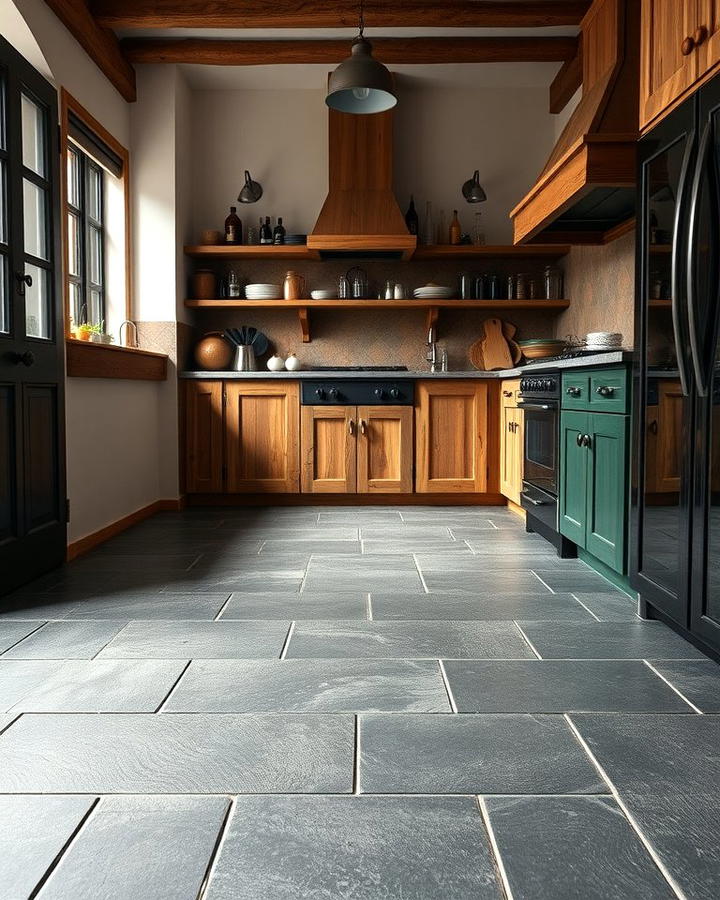 Black Slate Floors for a Rustic Appeal