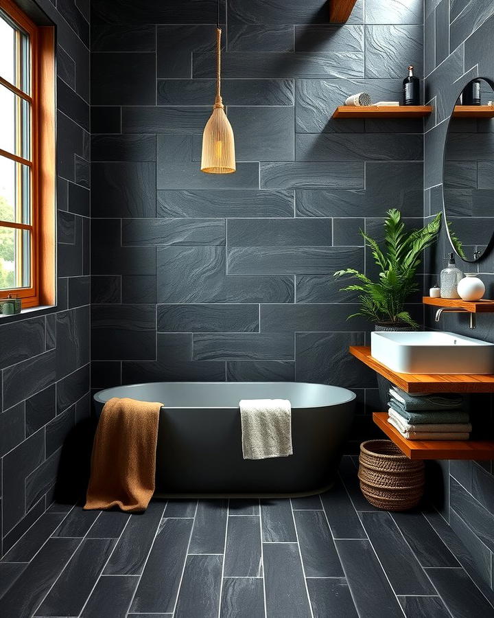 Black Slate Tiles for Natural Texture