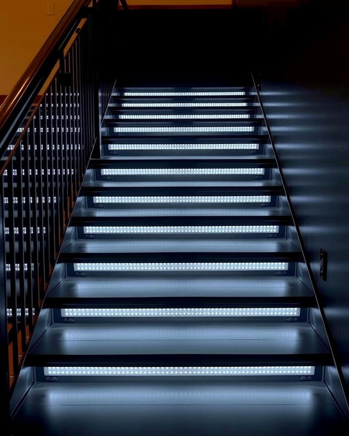 Black Staircase with LED Lighting 2