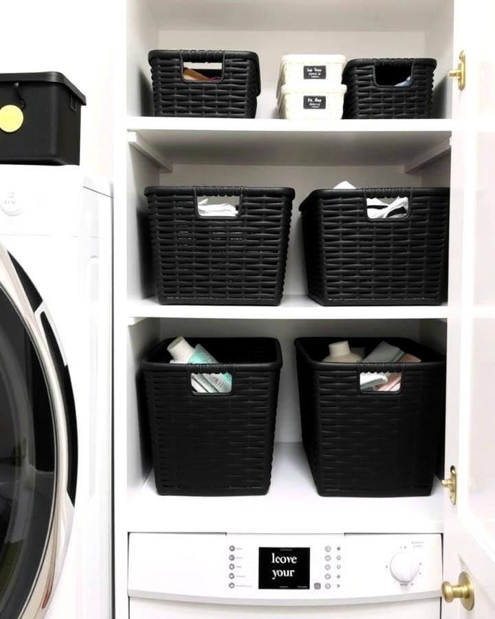 Black Storage Baskets and Bins