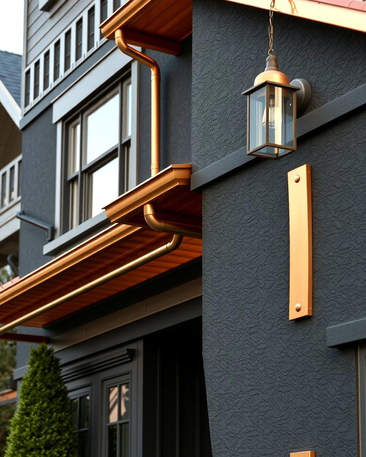 Black Stucco with Copper Details