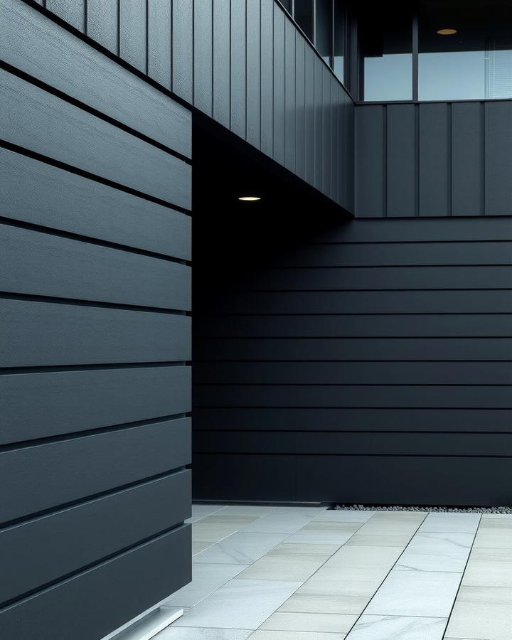 Black Stucco with Horizontal Lines