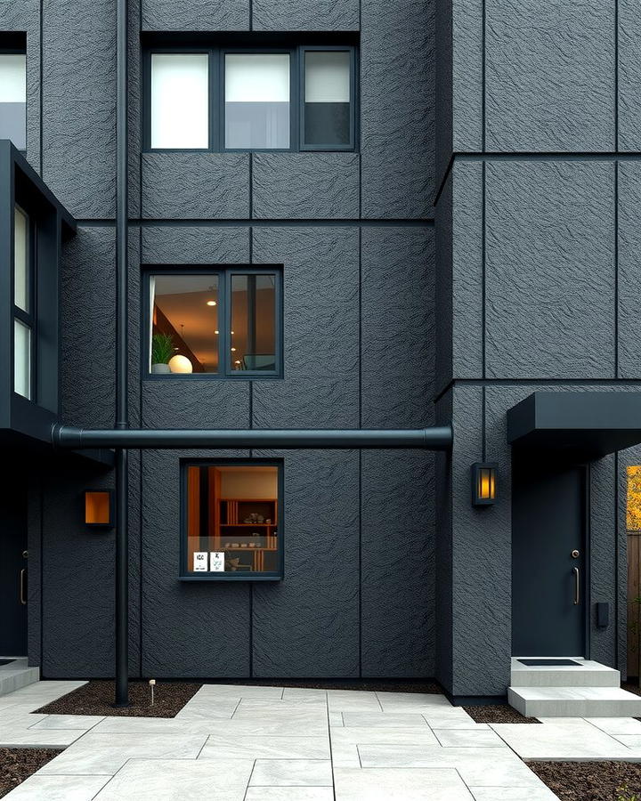 Black Stucco with Industrial Elements