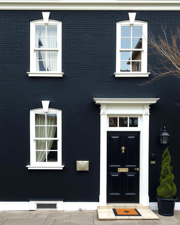 Black Stucco with White Trim 2