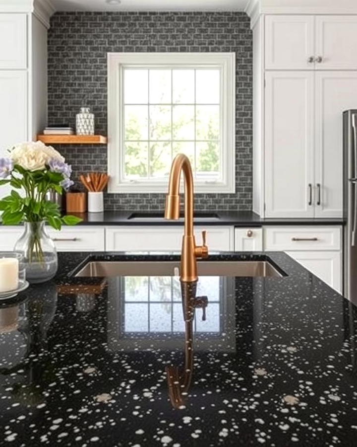 Black Terrazzo Countertops for Bold Statements