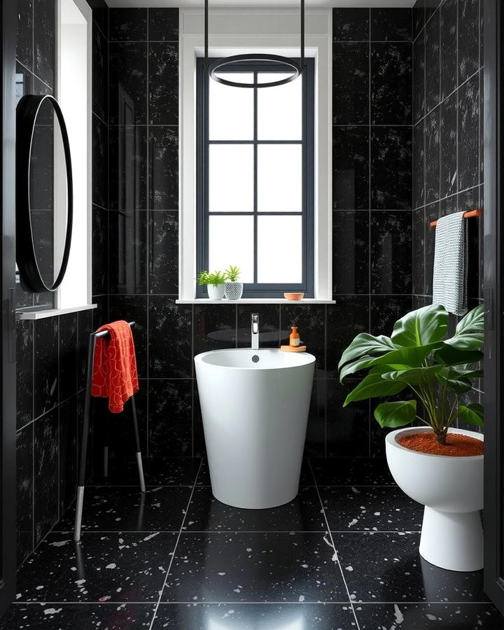 Black Terrazzo Floor Tiles