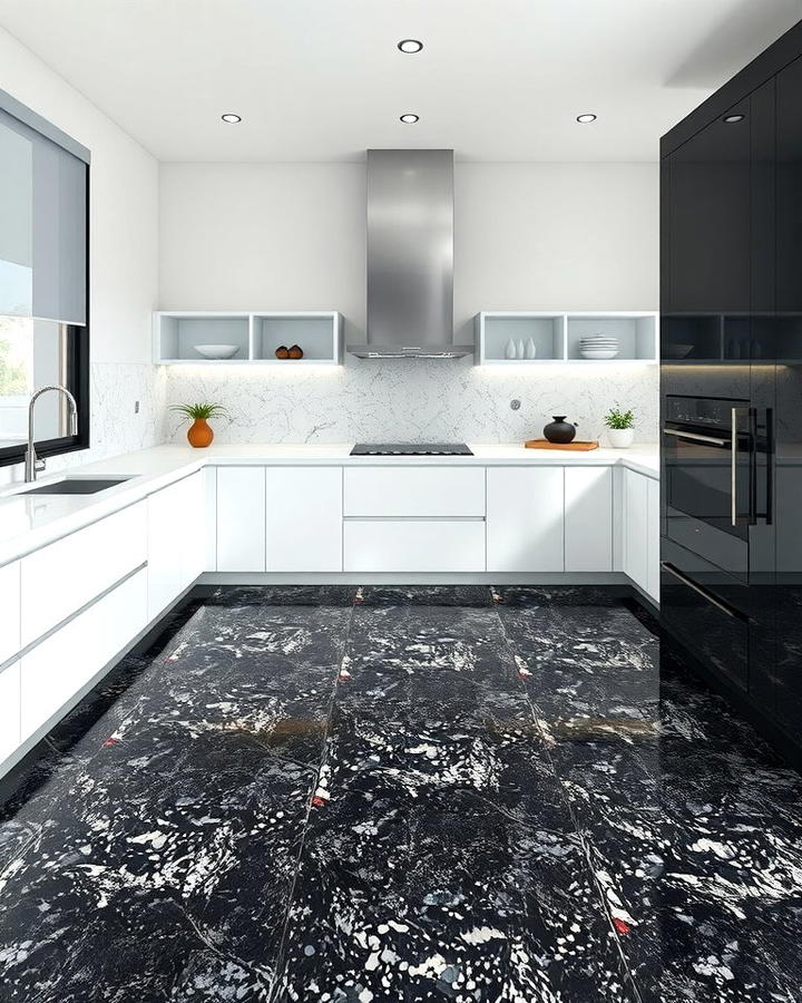 Black Terrazzo Floors for a Unique Aesthetic