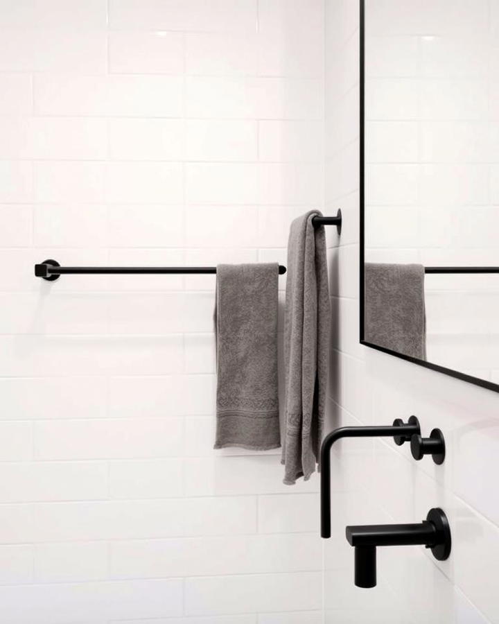 Black Towel Bars for Minimalist Charm