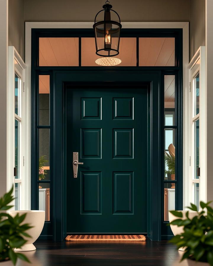 Black Trim Around Forest Green Doors