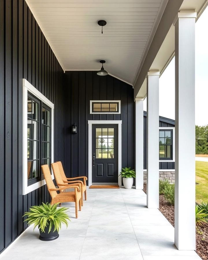 Black Vertical Board and Batten Siding