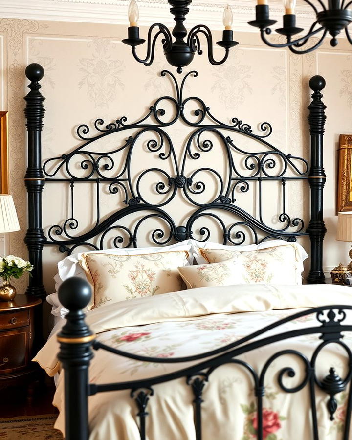 Black Wrought Iron Headboard