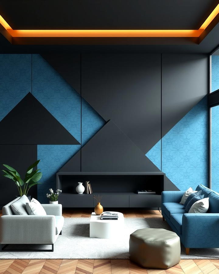 Black and Blue Accent Wall 2