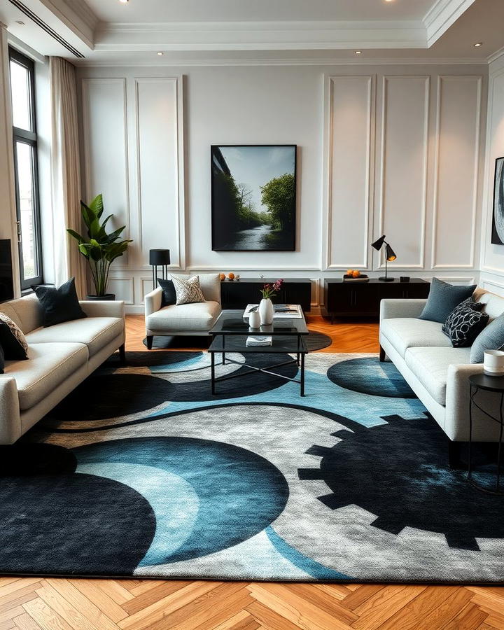 Black and Blue Area Rug