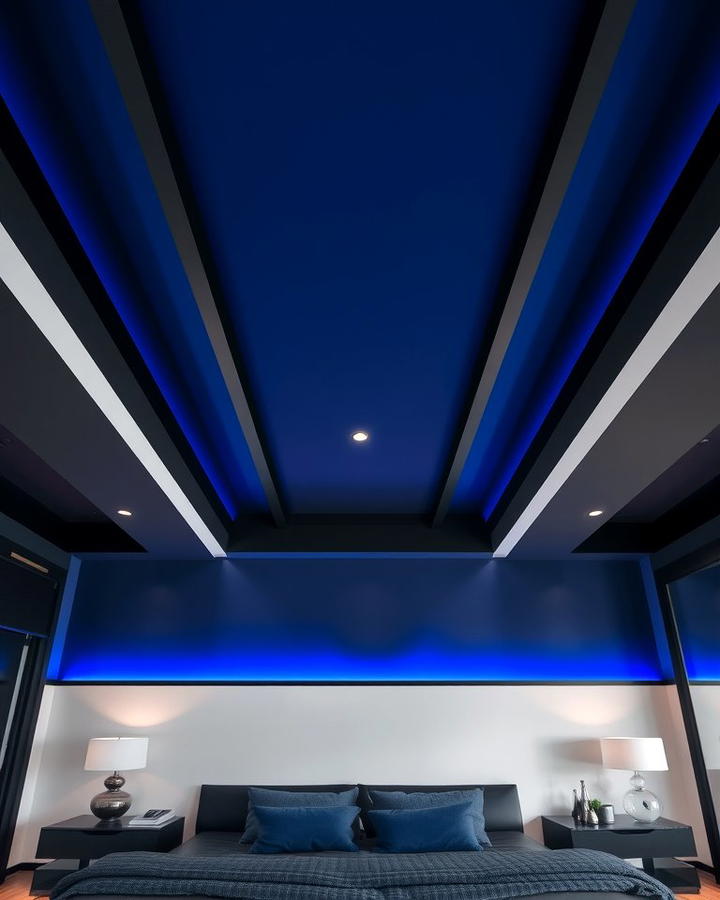 Black and Blue Ceiling Design