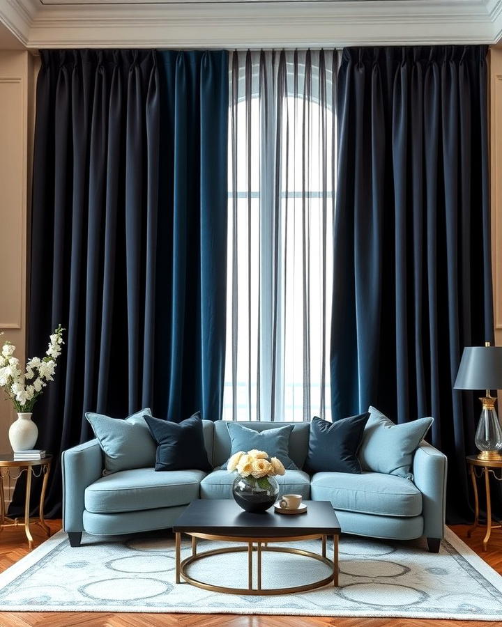 Black and Blue Curtains